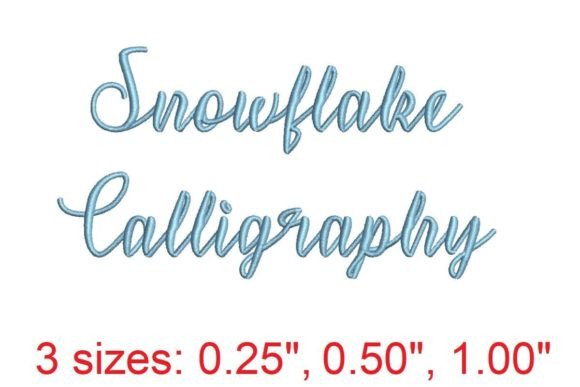 Snowflakes Calligraphy: Elegant Winter Embroidery